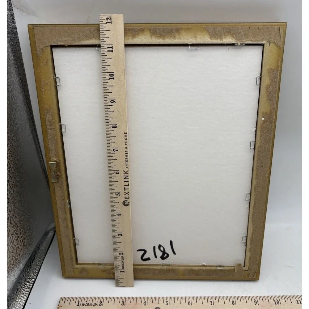 Vintage Gold Tone 8x10 Picture Frame Ornate Beaded Marbled Wall Decor Frame